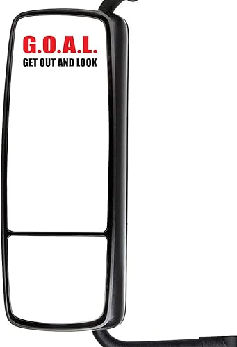 Miniatura 1 de Goal - Adhesivos de espejo de 4 x 2 pulgadas para semircamiones, automóviles y vehículos automotrices, etiquetas para salir y mirar para vehículos