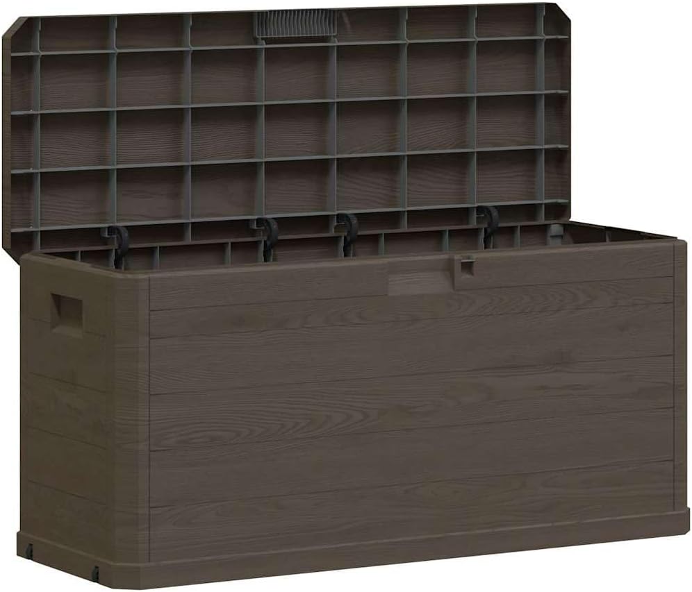 Patio Storage Box 74 gal Brown Outdoor Deck Box