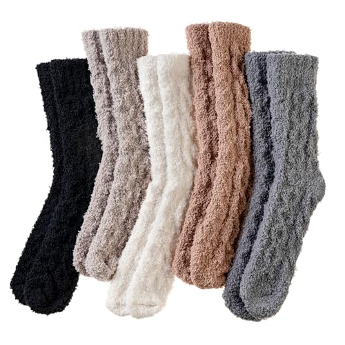 DoSmart Fuzzy Socks For Women Slipper Warm Fluffy Soft Winter Cozy Plush Sleep Cabin Christmas Home Socks