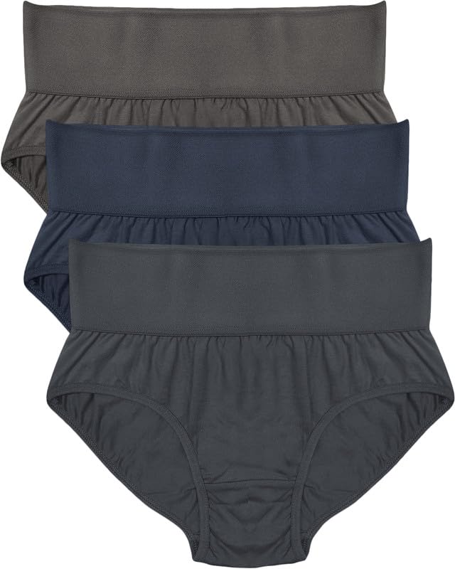 Image of Soft & Comfy Hipster Panties for Women - Pack of 3, 100% Pure Cotton, Wide Elastic Waistband, Multicolor, Perfect for Everyday Wear