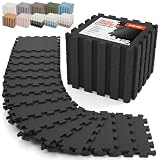 AIRHOP 18 PCS Gym Floor Mat, EVA Foam Puzzle Gym Mat, High-Density Interlocking Foam Floor Tiles for Home Gym, Play Workout Garage Kitchen Flooring 12.6'x12.6'x0.4'