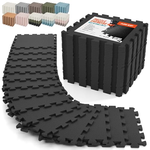 AIRHOP US AIRHOP 36 PCS Gym Floor Mat, EVA Foam Puzzle Gym Mat, High-Density Interlocking Foam Floor Tiles for Home Gym, Play Workout Garage Kitchen Flooring 12.6"x12.6"x0.4"