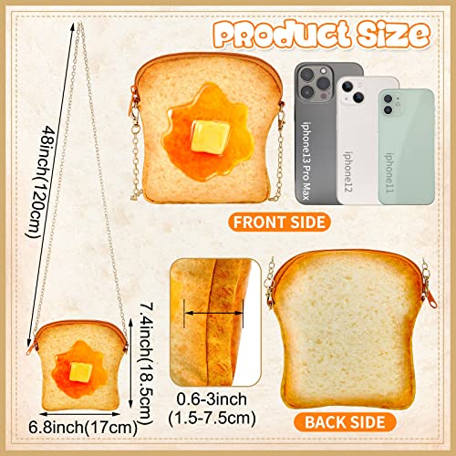 Mixweer Toast Purse Butter Toast Shoulder Bag Crossbody Handbag Novelty Purse with Strap Messenger Food Pouch for Women2