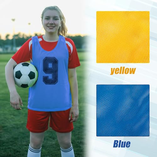 Image of Vabean 24 Pack Nylon Mesh Scrimmage Team Practice Vests Pinnies Jerseys Train Vest for Adult Sport Basketball Soccer Football