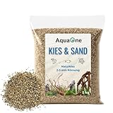 AquaOne Aquarium Kies Sand 5 kg I Bodengrund hell schwarz bunt fein mittel grob I Aquariumkies Premium Qualität I Quarzsand Aquariumkies Deko Aquascaping Körnung (beige 1-2mm)