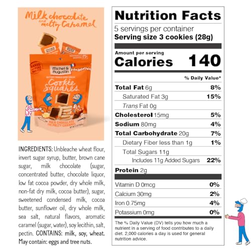 Image of Michel & Augustin Milk Chocolate Caramel Cookies, 15ct Bags, 3-Pack