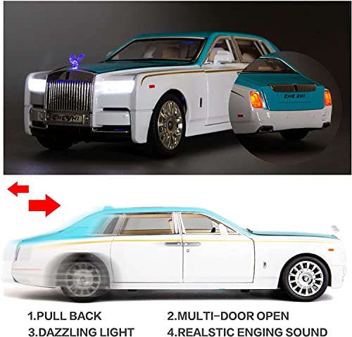 Image of Alokik Enterprise 1 /24 Rolls-Royce Phantom Model Car,Zinc Alloy Pull Back Toy Diecast Toy Cars with Sound and Light for Kids Boy Girl Gift 【Colors as Per Stock】