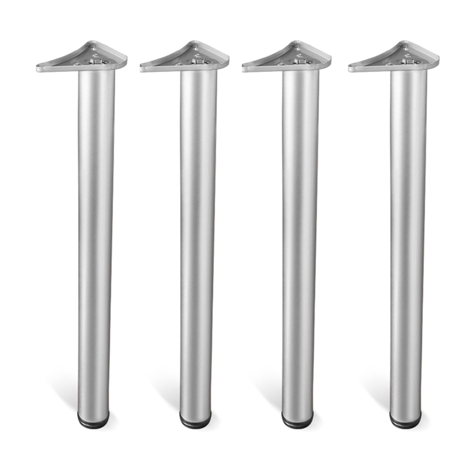 Kfgisd Silver Metal Table Legs For Desk, For Coffee & End Tables, Desks,Vintagediy Desk Legs ，Metal Furniture Legs(Silver)