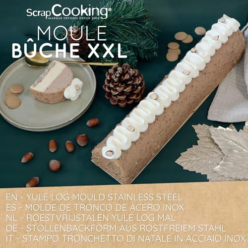 Moule bûche inox extensible ScrapCooking pour grand Noël