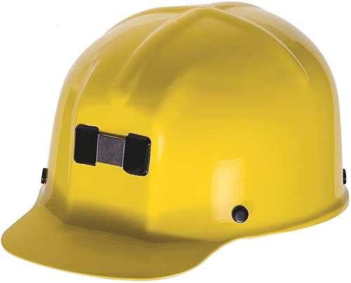 MSA 91585 Comfo-Cap - Casco de seguridad con suspensión de pasador Staz-On, carcasa de policarbonato, soporte de lámpara y soporte de cable sin