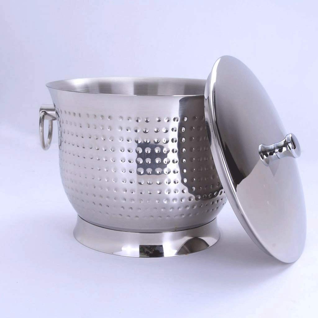 Cubeta​para Hielo, Cubo de Hielo Cubo de Hielo Grande de Acero Inoxidable con Tapa con asa Cubo de Hielo de Acero Inoxidable