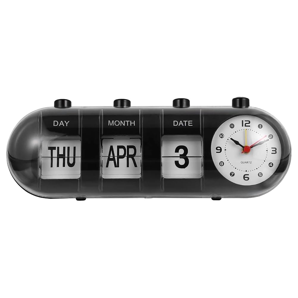 CTRLZS Page-Flip Clock Calendar Capsule Design Simple Wall Clock Digital Desk Clock All-Match Alarm Clock