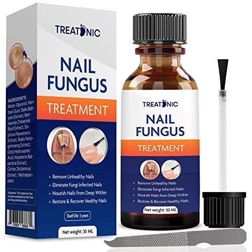 Nail Fungal Treatment for toenail by Treatonic - Best Nail Repair Set, Stop Fungal Growth, Effective Fingernail & Toenail Solution, Fix & Renew Damaged, Broken, Cracked & Discolored Nails (1 OZ)