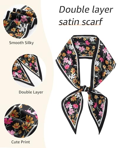 Hair Scarf Satin for women Long Silk Feel Scarf Neck Scarf Tie Bandana Headband Scarf Edge Wrap2