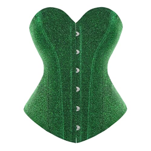 Genérico Vestido De Novia De Dama Con Corsé Que Abraza El Busto Corsé De Corte Corsé De Cintura Sujetador Con Forma De Espiga Vestido De Corsé (Green Xs)