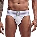 JOCKMAIL Mens Briefs Underwear Athletic Underwear Brief Cotton Mens Underwear Briefs Sport Underwear (XXL, White)