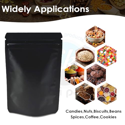 SKY FLEXI PACK Matte Black Zip Lock Stand Up Pouches, Pack of 50 - Image 6