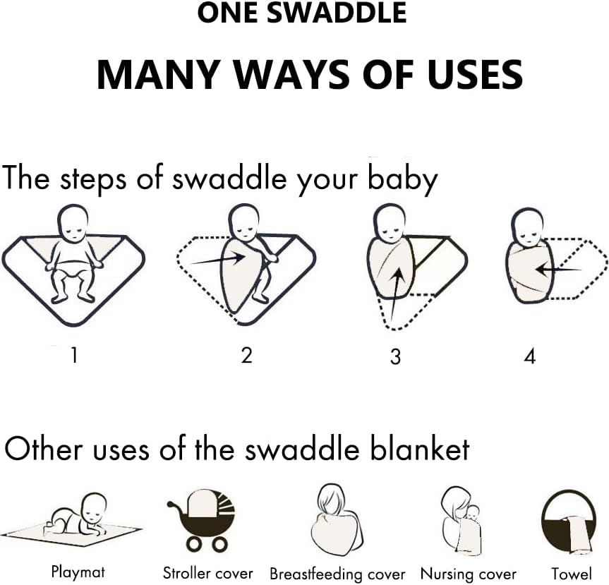 Miniatura 3 de Manta grande de punto de jersey para bebé, manta de recepción suave y elástica para recién nacidos con sombrero, grande 47 x 47 pulgadas (natural)