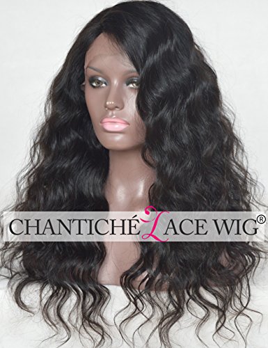 Chantiche Body Wave 4x4" Invisible Left Part Silk Top Wig with Baby Hair, Glueless Brazilian Lace Front Human Hair Wigs for Black Women #1B 16"