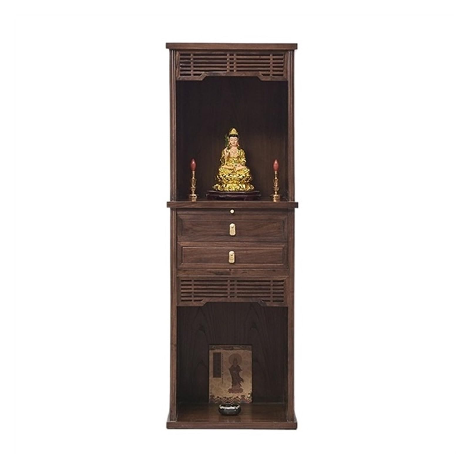 RUNZE765Z Cabinet Wood Buddha Niche Cabinet Pedestal