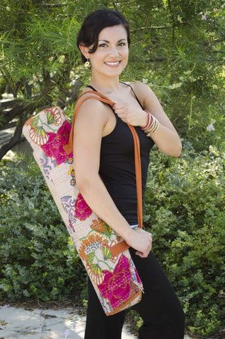 Taraluna Fair Trade, Organic & Green Gifts Brightly Colored Hand Stitched Yoga Mat Bag