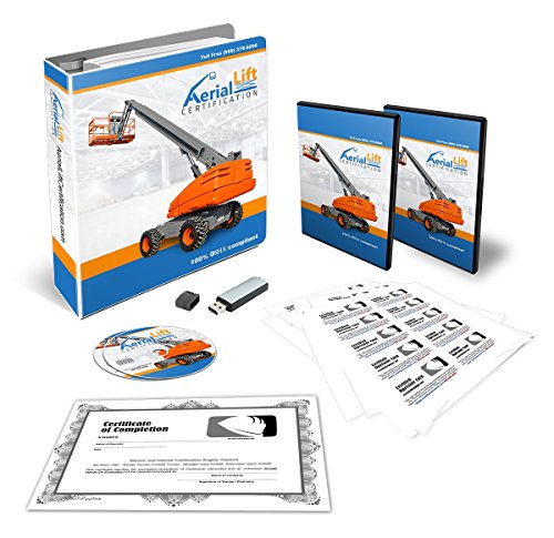 Image of Aerial Lift Certification Training Kit - OSHA Compliant Aerial Lift Operator COMPLETE Training With Certificates Of Completion, Operator Cards, Student Hand Outs, Hands On Evaluation Checklist & More