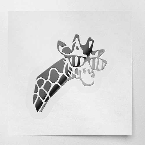 Calcomanías de sol de jirafa fresca (plata metálica) (juego de 2) calcomanías de vinilo impermeables de alta calidad para laptop, accesorio de disponible en Yaxa El Salvador