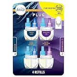 Febreze Plug In Air Freshener, Odor-Fighting Scented Oil Refill, Air Fresheners for Home and Bathroom and Kitchen, Long Lasting for Strong Odors, Ocean & Mountain Scents, 0.87oz Refills, 4 Count