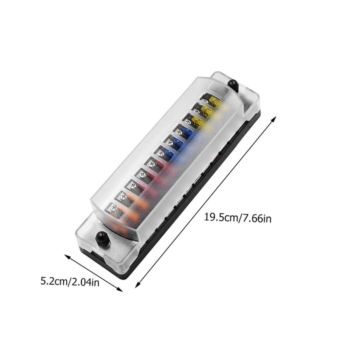 MAGICLULU 1pezzi Scatola Fusibili Per Auto Vie Blocco Fusibili Per Auto Barca Camper Installazione Con Viti Autofilettanti Copertura Trasparente Resistente Alte e Basse Temperature
