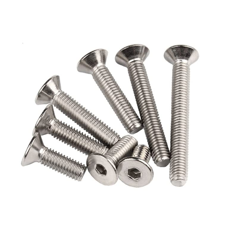 M3 x 5mm 50 Pcs Bulloni a testa svasata Acciaio inossidabile 304 Esagonale Tappo presa Vite Testa piatta Bulloni a brugola Viti a macchina