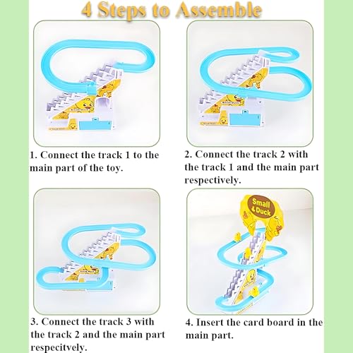 Image of Crackles Sliding Ducks - Ducks Chasing Race Slide Game Set - Small Ducks Stair Climbing Toys for Kids, Escalator Toy with Lights and Music - 3 Duck Included (Ducks Slide)