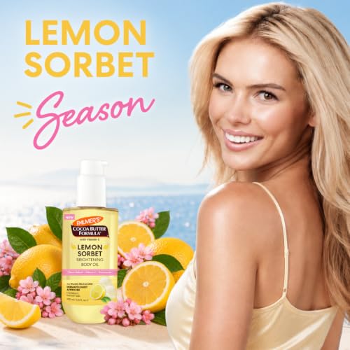 Palmer's Cocoa Butter Formula, Lemon Sorbet Body Oil (6.5 fl oz) | Hydrating & Brightening Oil, Lemon Extract, Vitamin C & E, 72-Hour Moisture, Citrus Creamy Fragrance, Dermatologist-Approved - image 2