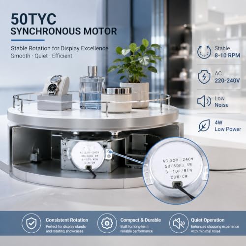 Miniatura 2 de Motorreductor Síncrono De 230 V Ca Motor Eléctrico De 230 V Motorreductor De Sentido Horario Antihorario Motor Rotativo Para Accionamiento De Microondas 50 60 Hz 4 W 8-10 Rpm .