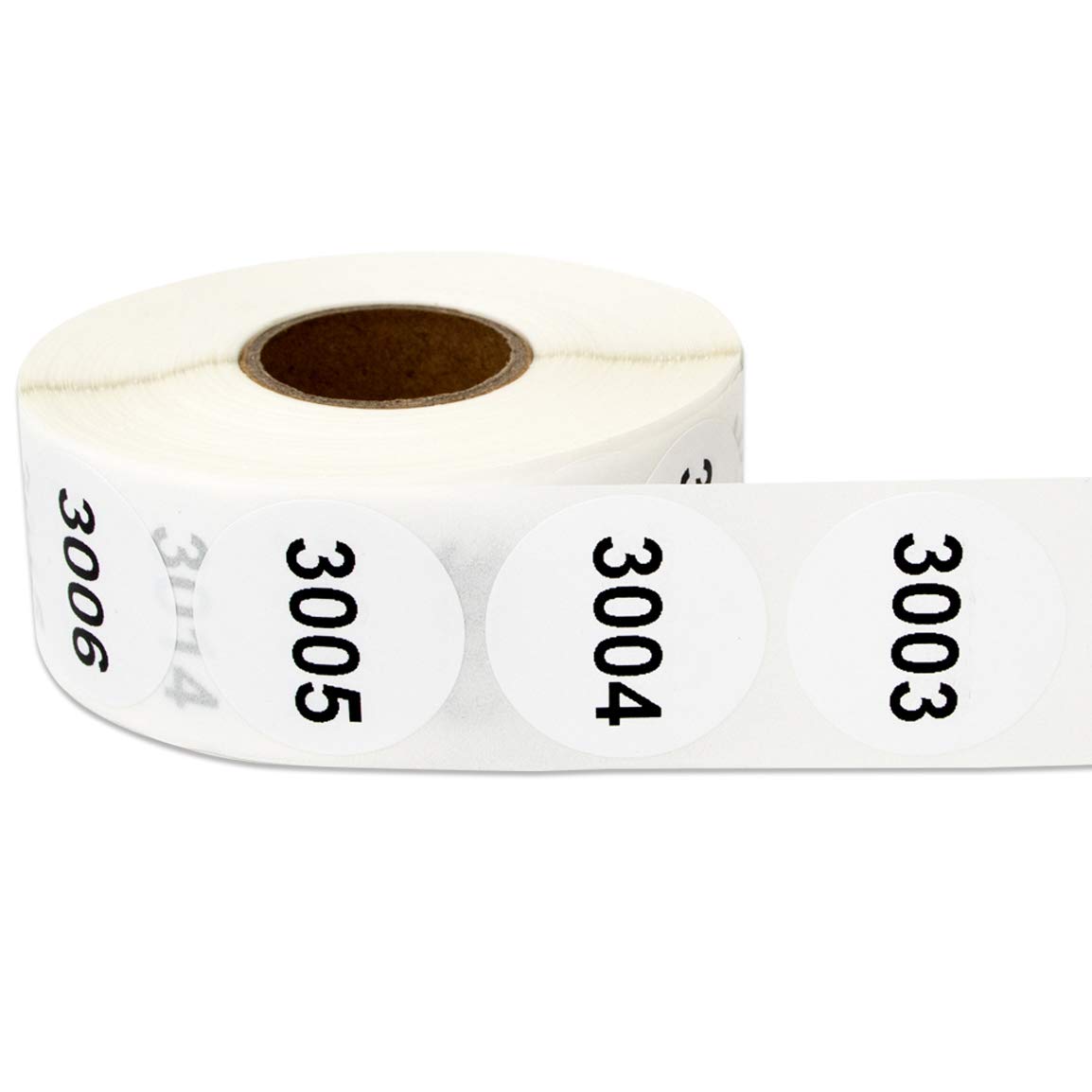 5 confezioni – Numero consecutivo 0001 a 5000 etichette per conteggio inventario magazzino QC 2,5 cm rotondo bianco – 5000 etichette
