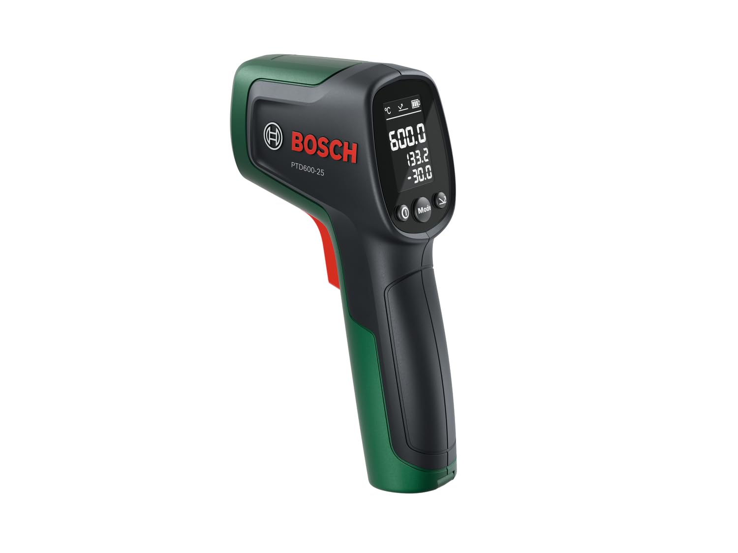 Bosch Termometro a infrarossi PTD600-25 (da -30 °C a +600 °C, 3 modalità, puntatore laser, display retroilluminato, compattezza e leggerezza)