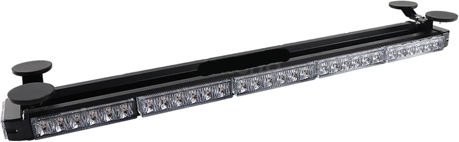 37" 43" 49" Amber White Emergency Warning LED Strobe Light Bar Roof Law Enforcement Flashing Lamp For Tow Truck Police 26 Modes(49inch Amber White)