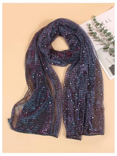 Image of Floerns Women's Sequin Bandana Square Scarf Silk Scarves Mesh Shawl and Wrap for Evening Dresses