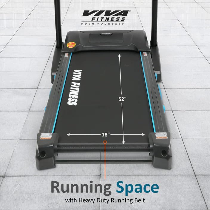 Image of Viva Fitness T-145 DC Motorized Treadmill || DC Motor : 4.5 HP Peak, Connect with MP3 || Max. User Weight: 115 Kgs (Installation Available)