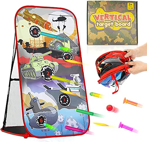 KLT Nerf Gun Targets for Shooting Practice, Nerf Target for Kids Shooting Game with Net, Indoor Outdoor Toy Foam Blasters Shooting Targets Scoring Compatible with Nerf Gun for Boys Girls