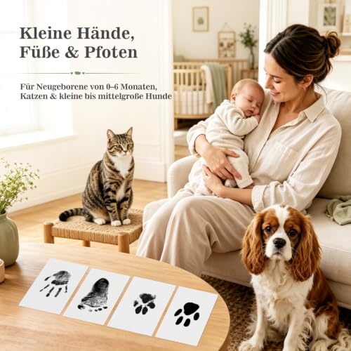 Nabance Fußabdruck & Handabdruck Baby Set Baby Abdruckset 0-6 Monate