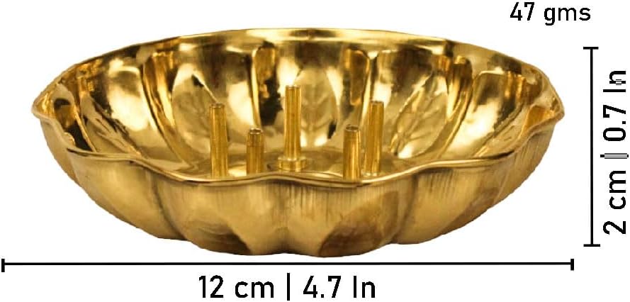 Putrika Brass Incense Stik Holder Stand | Holder|Batti Stand | Plate | Dhup | Dhoop Best for Puja | Pooja Your Mandir Home & Office Decoration [12cm*2cm Weight: 50gm]- Pushpam Agarbatti