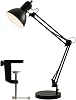 Bon Furniture Desk Light, Stand, Clamp Type, Base, 2-Way Table Light, LED E26, Arm Light, Shade, Adjustable Angle, Reading Light, Black