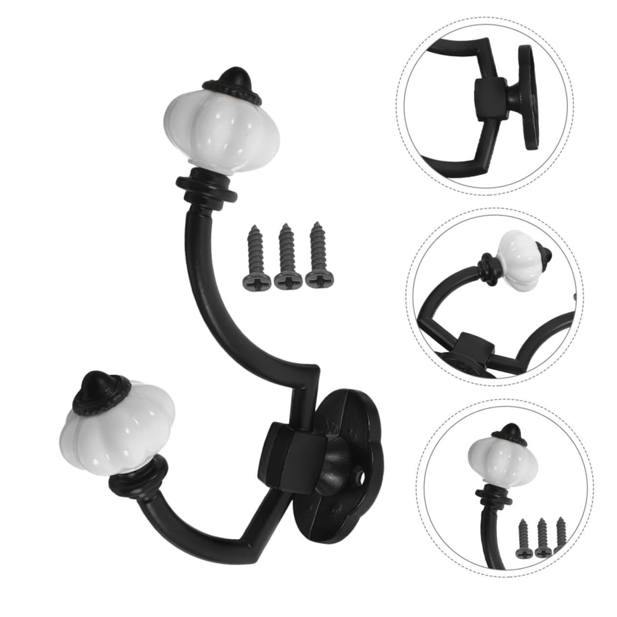 Homoyoyo 5 Piezas Ganchos Vintage de Aleación de Zinc para Pared Doble Gancho Resistente para y Toallas Estilo Retro para Baño Dormitorio y Entrada