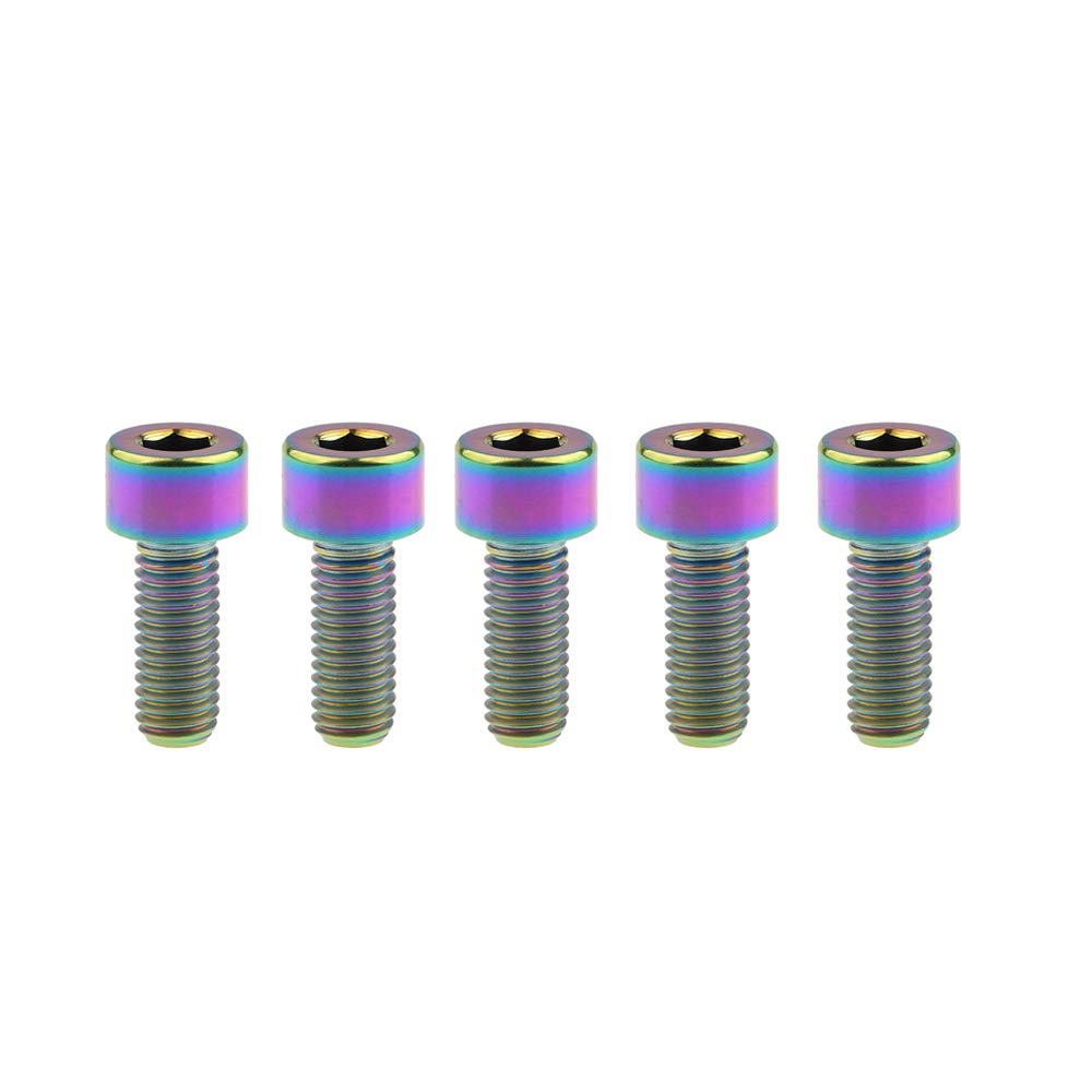 DWAMMEBRS Bolt DIN912 M8x15 20 25 30 35 40 45 50 60 70mm Cap Head Hex Socket Screw Pitch 1.25mm Pack of 5(Rainbow,M8x20mm)