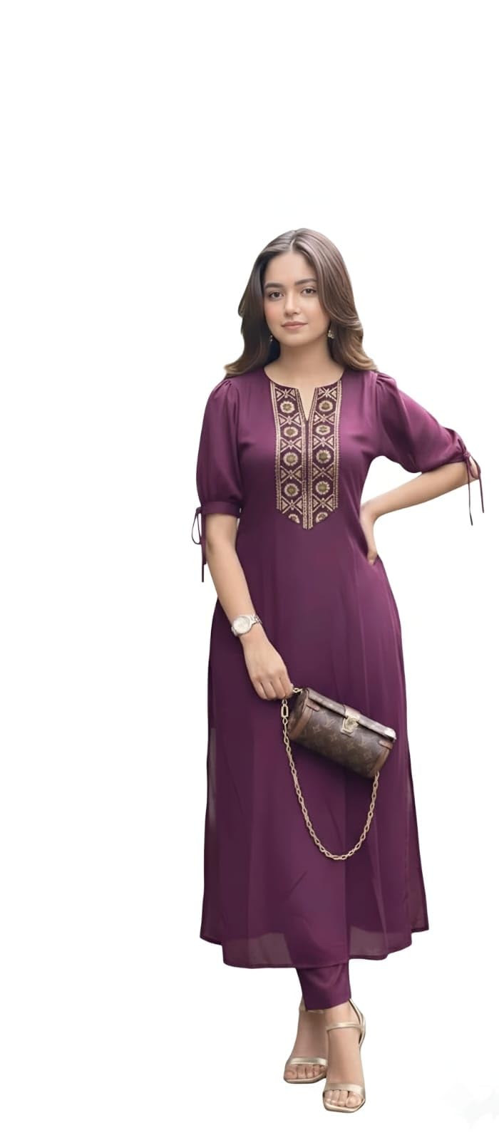 anviqaa Women's embrodeiry kurta pant set-picture-33