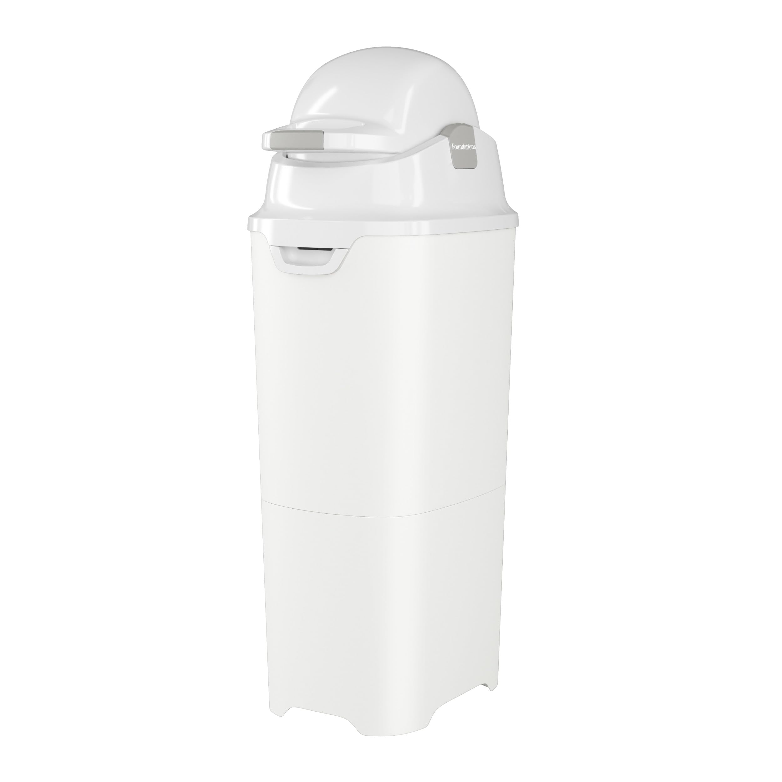 Foundations Tall Diaper Pail with Airtight Lid, White