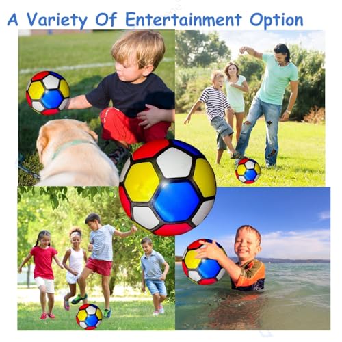 Image of Graphene 16cm Football Soccer Ball for Kids Soft Squeeze PVC Foam Sponge Jumping Bouncy Balls Light Weight Nontoxic Rubber Beach Valleyball No Air Needed Pool Party Toys Outdoor Indoor Playball