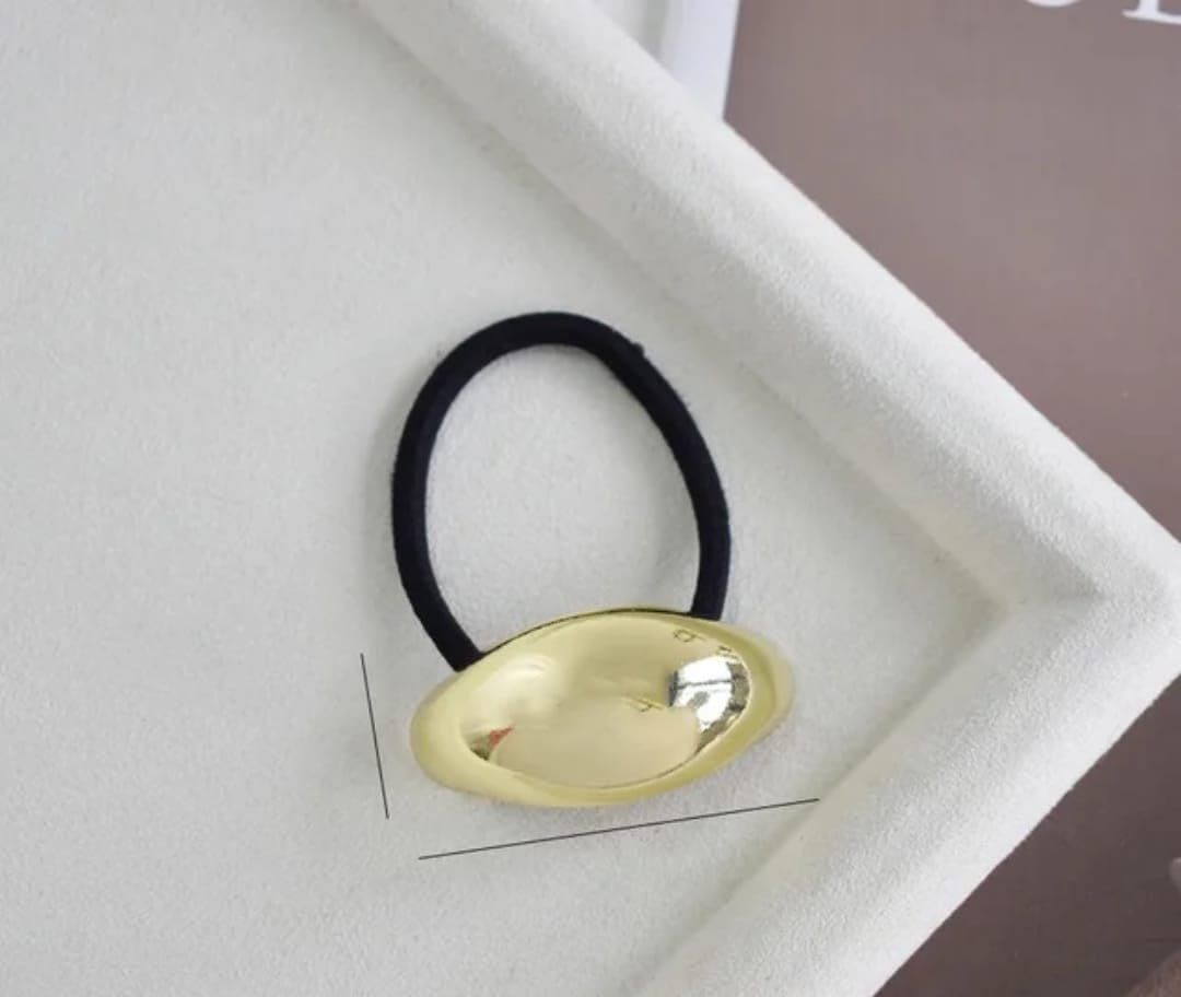 Semi-Circular Stainless Steel 18k Silver Elastic Hair Band J&D Trendy Stainless Steel 18K Gold Hair Ties for Women main image 4