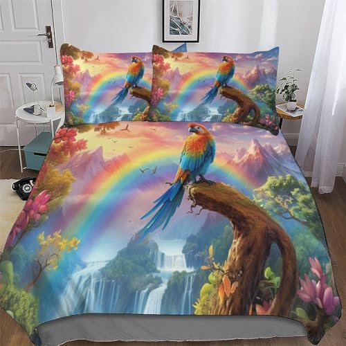 Housse de couette perroquet anti-plis en microfibre de coton - 2