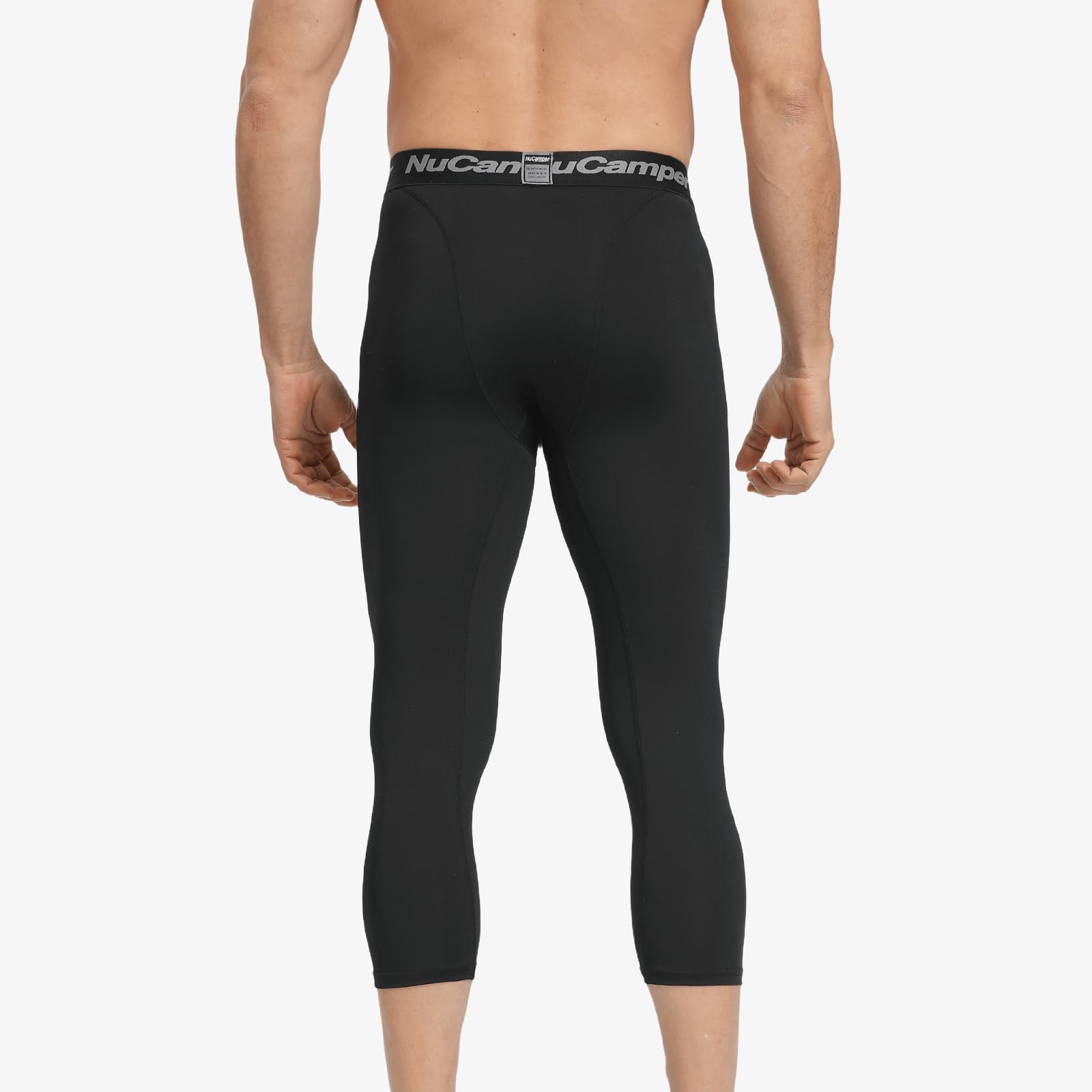 NuCamper Pantalones de compresión 3/4 para Hombre, Mallas de compresión Deportivas de Capa Base de Secado rápido para Baloncesto, Gimnasia, Entrenamiento atlético, fútbol Americano